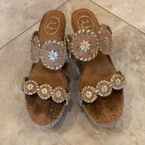 Jack Roger Cork Wedge with Gold Accents